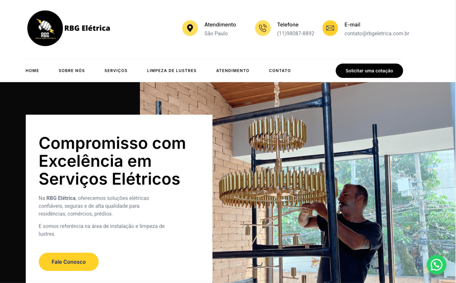 Site da RBG Elétrica